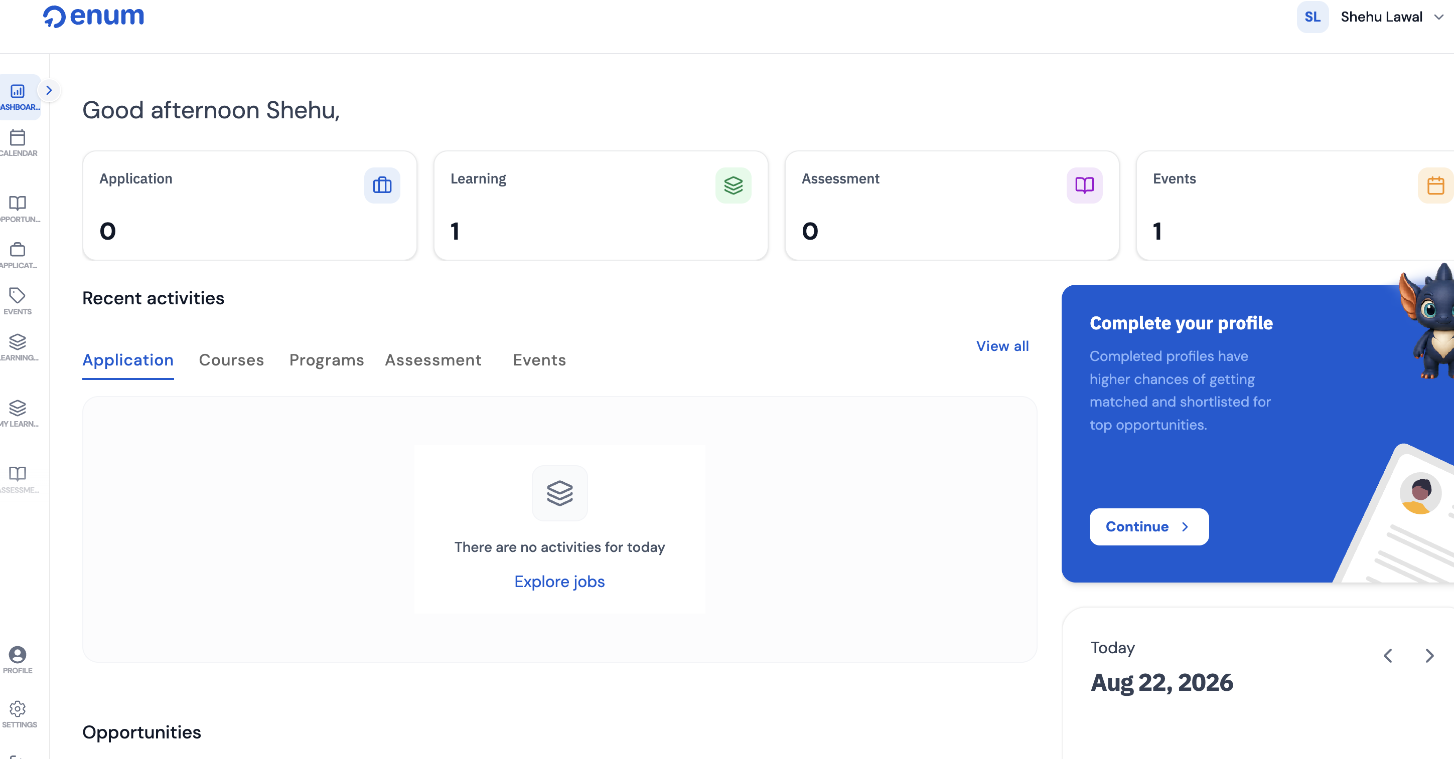 Enumverse primary product workspace